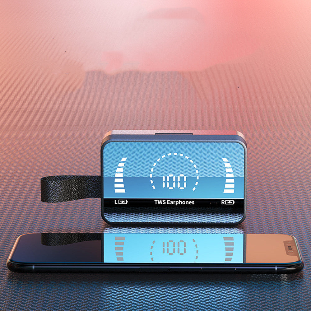 TWS Earbuds with LED Mirror Case – Deep Sound Meets Bold Design