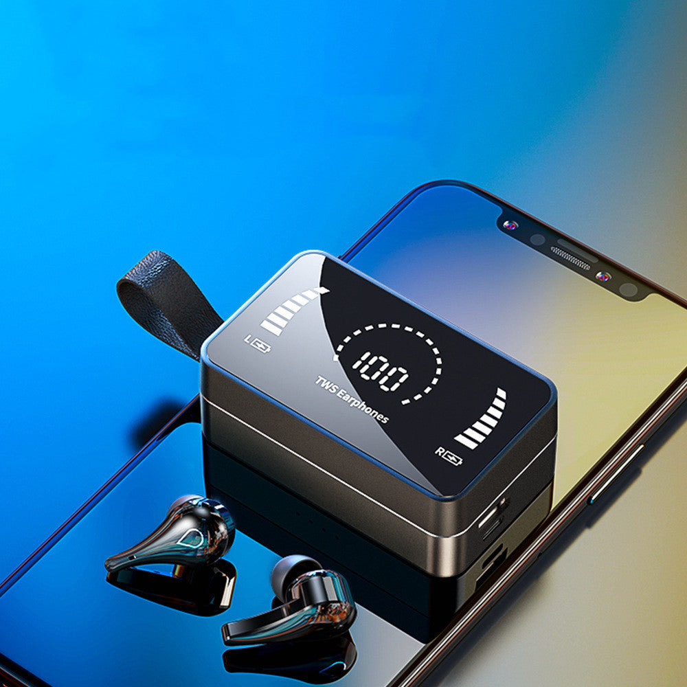 TWS Earbuds with LED Mirror Case – Deep Sound Meets Bold Design